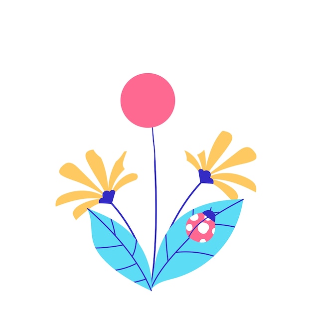 Gratis PSD lente bloemdessin illustratie