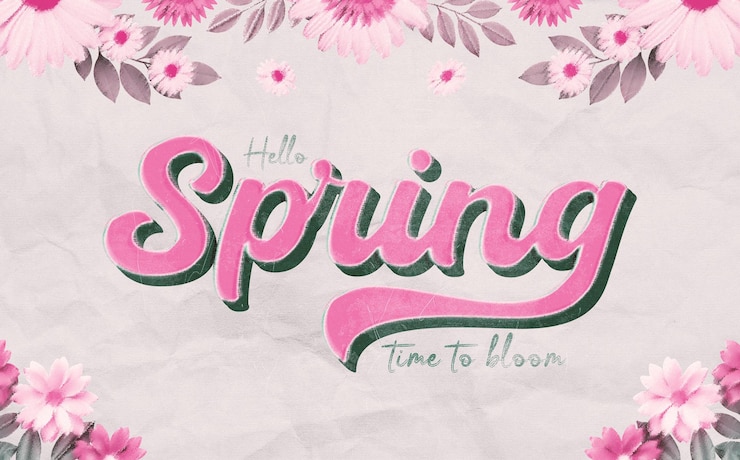Gratis PSD lente bloemen bewerkbaar teksteffect