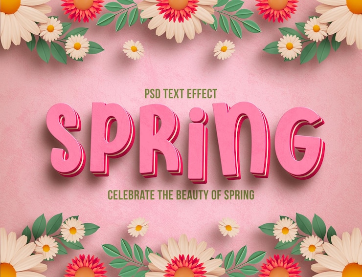 Gratis PSD lente bloemen bewerkbaar teksteffect