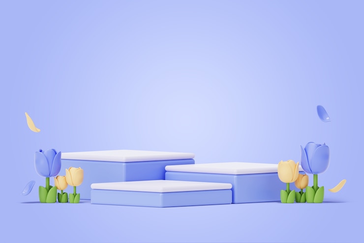 Gratis PSD lente bloemen podium achtergrond