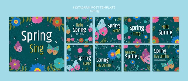 Lente verkoop instagram berichten sjabloon