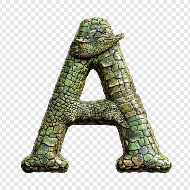 Letra del alfabeto del cocodrilo Una letra en forma de animal salvaje