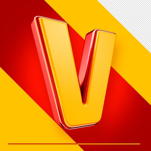 Una letra v con un fondo amarillo