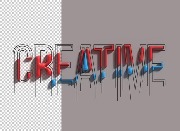 Letras Creativas Arte Lineal 3d Diseño De Fuente Psd Transparente