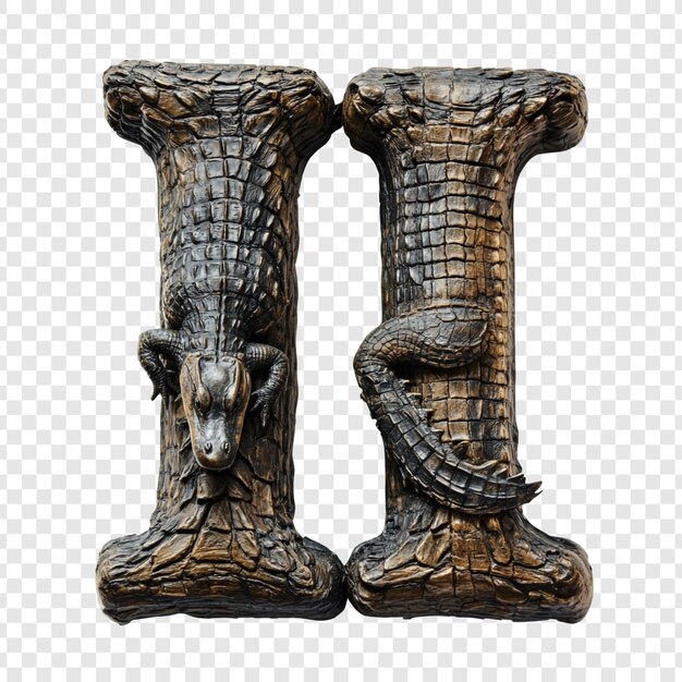 Letras de madera en forma de cocodrilo II tallado intrincado y diseño de reptiles