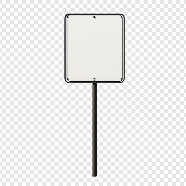 Un letrero blanco en blanco en un poste listo para su mensaje