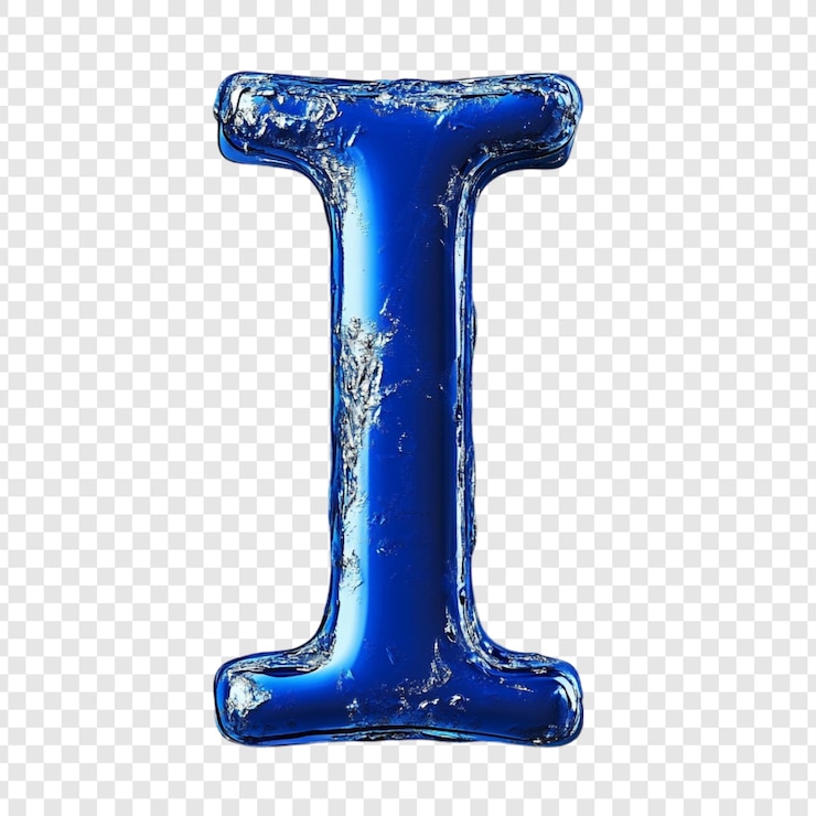 PSD gratuito lettera a palloncino blu i un alfabeto luccicante