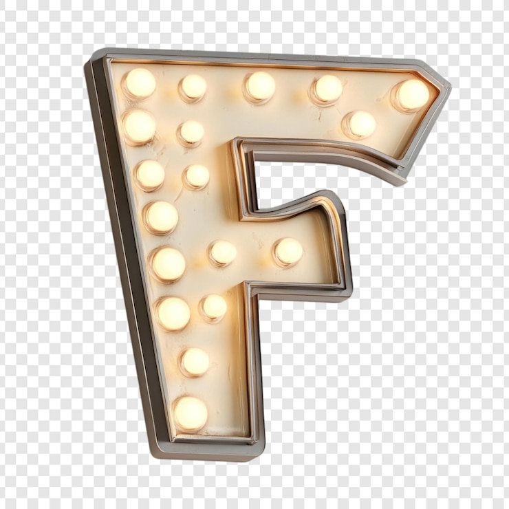 PSD gratuito lettera illuminata f a vintagestyle lightup sign