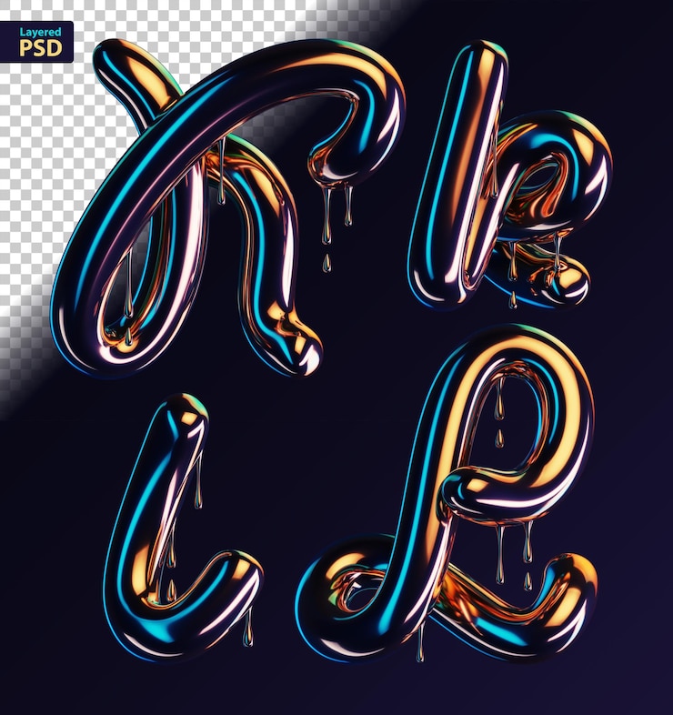 PSD gratuito lettere 3d gocciolanti scure
