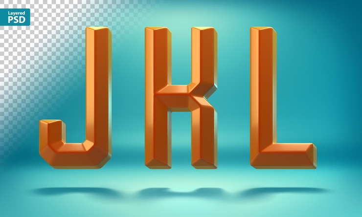 PSD gratuito lettere geometriche 3d taglienti