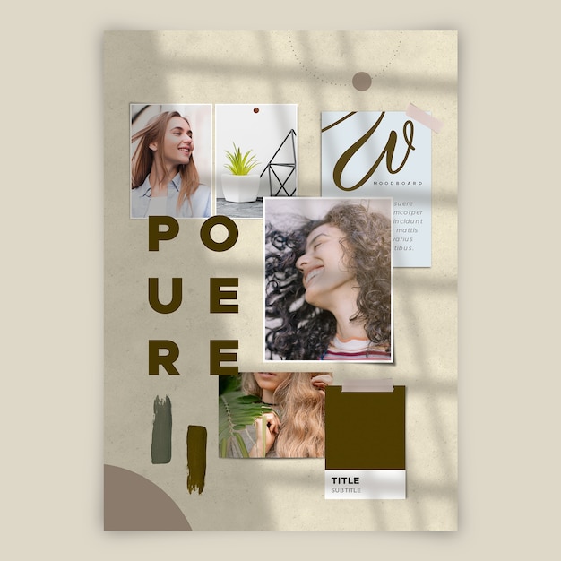 Gratis PSD leuke jonge vrouw moodboard