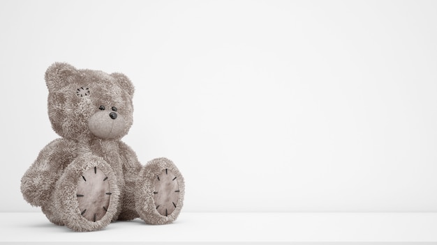 Leuke teddybeer met witte copyspace