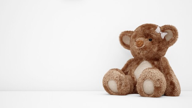 Leuke teddybeer met witte copyspace