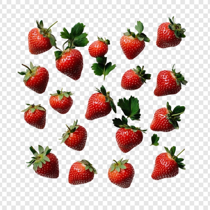 Gratis PSD levende rode aardbeien vers en sappig