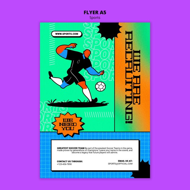 Levendige illustratie voetbal flyer sjabloon