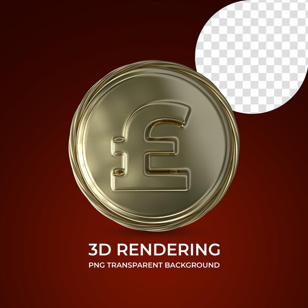 Libra moneda símbolo 3d renderizado aislado fondo transparente PSD Premium 