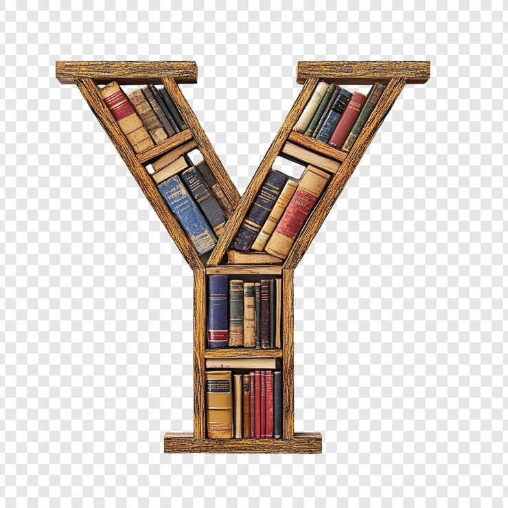 PSD gratuito libreria in legno a forma di lettera y