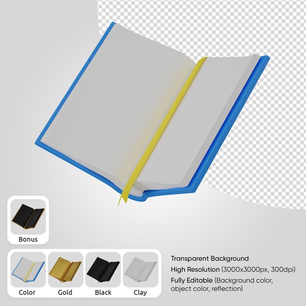 libro abierto 3d