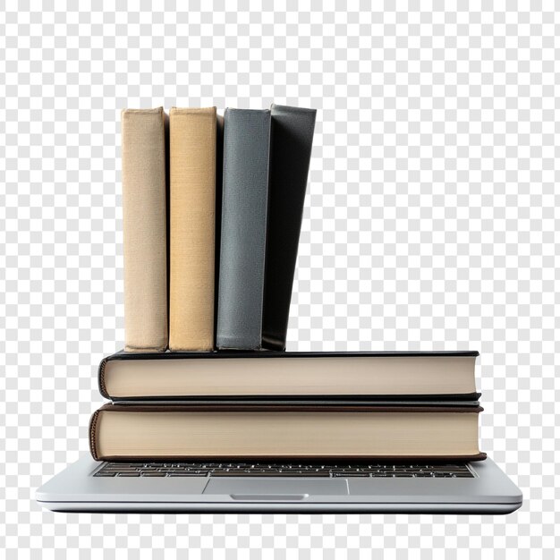 Libros y computadora portátil Una configuración de estudio