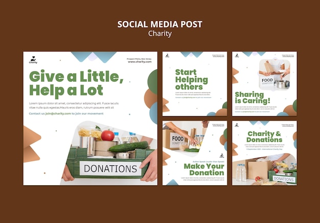 Gratis PSD liefdadigheidsactiviteiten instagram-berichten