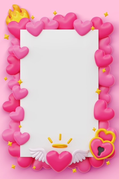 Liefde verticale verkoop lege banner achtergrond