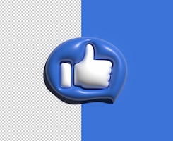 Like thumbs up 3d icon transparant psd-bestand