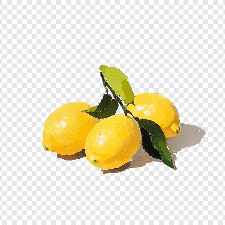 PSD gratuito limoni vibranti una pittura di natura morta