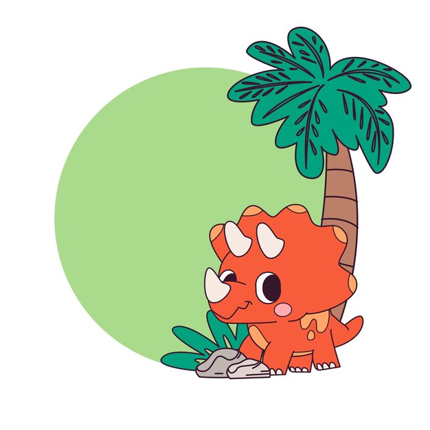 Linda ilustración de dinosaurio