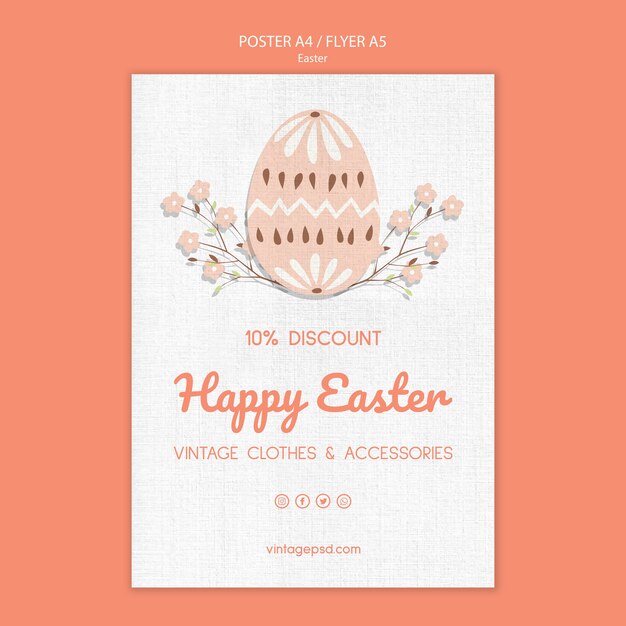 Lindo cartel vintage de pascua