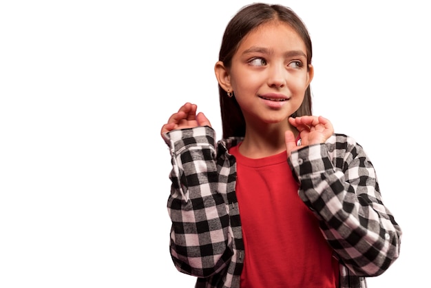 Lindo, sonriente, niña, retrato