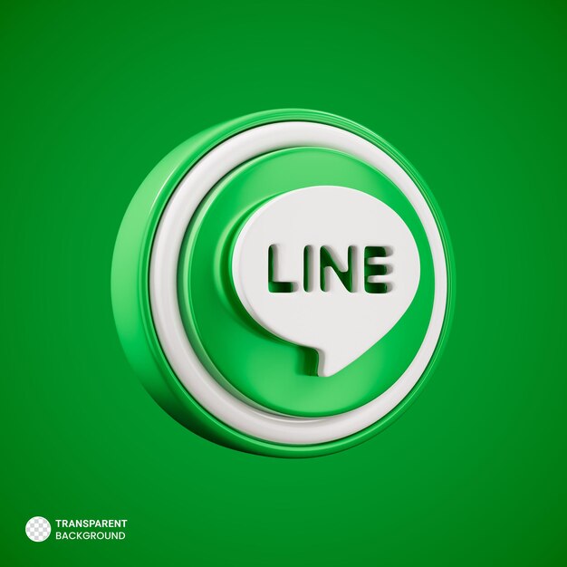 Línea logo 3d icono de redes sociales aislado