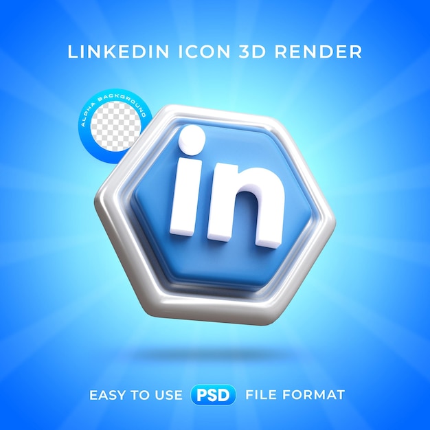 Linkedin logo icon isolated 3d render illustratie