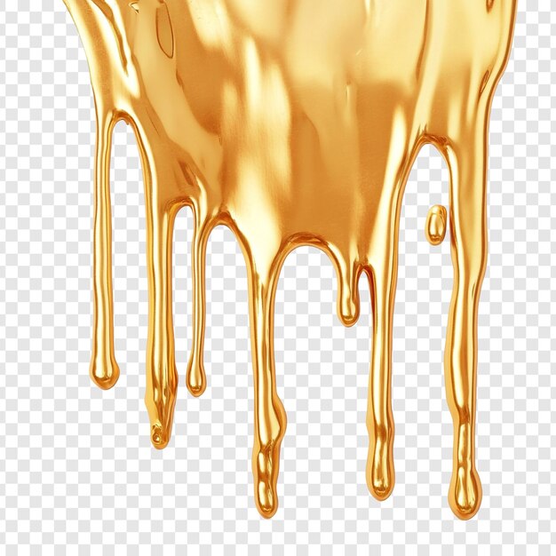 Liquid Gold Dripping Down A 3D Render of Molten Metal
