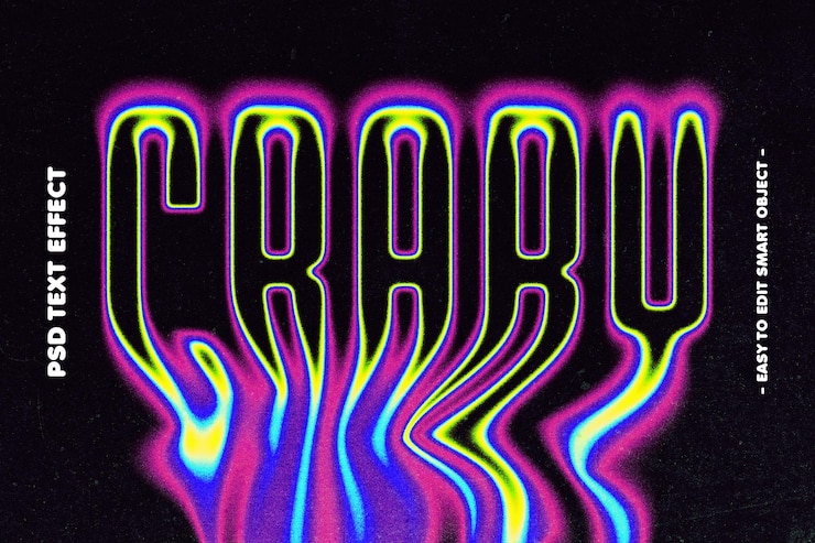 PSD Gratis liquid melting style charu text effect