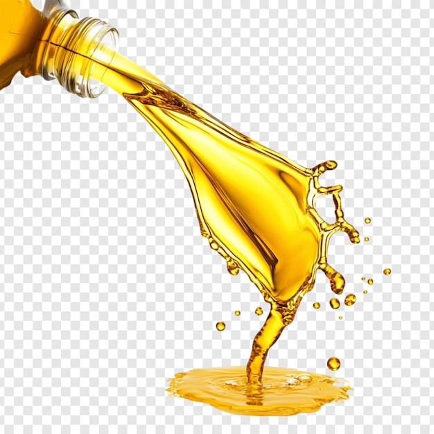 Líquido dorado que vierte una salpicadura dinámica de aceite o jugo