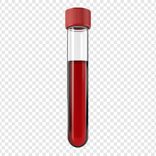 Líquido rojo en un tubo de ensayo con un tapón rojo