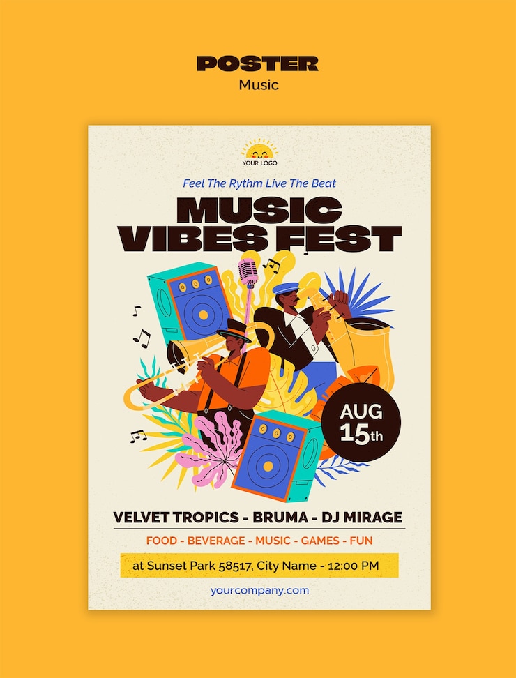 Gratis PSD live muziek sjabloon