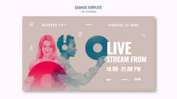 Gratis PSD live muziek streaming banner