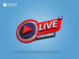 Gratis PSD live streaming 3d render icoon