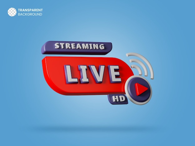 Live streaming 3d rendering pictogram