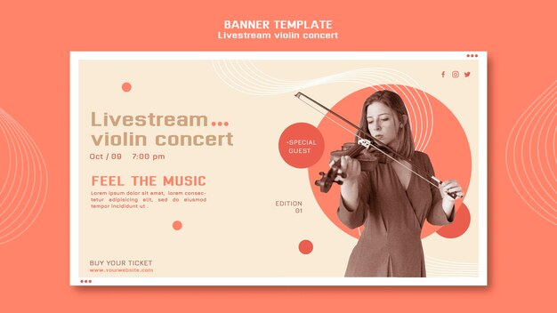 Livestream vioolconcert horizontale banner
