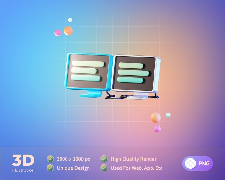 PSD Gratis local network data information 3d icon illustration