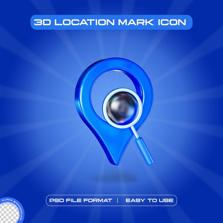 PSD gratuito location mark symbol icon illustrazione di rendering 3d