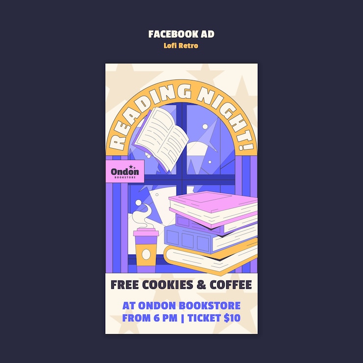 PSD gratuito lofi retro event template