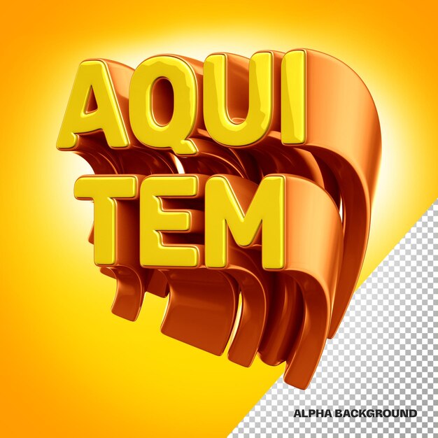 El logo 3d aquí es naranja y amarillo.