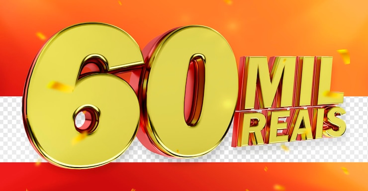 PSD gratuito logo 3d moneta da 60mila reais dal brasile