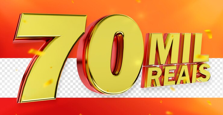 PSD gratuito logo 3d moneta da 70 mila reais dal brasile
