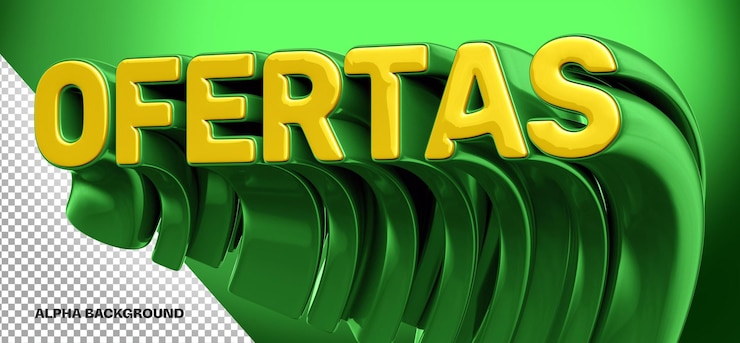 PSD Gratis logo 3d offers green rotated