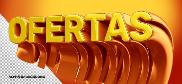 Logo 3d ofrece naranja girado