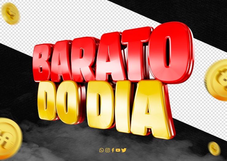 PSD gratuito logo 3d render promoción barata del día para campañas publicitarias composiciones barato do dia